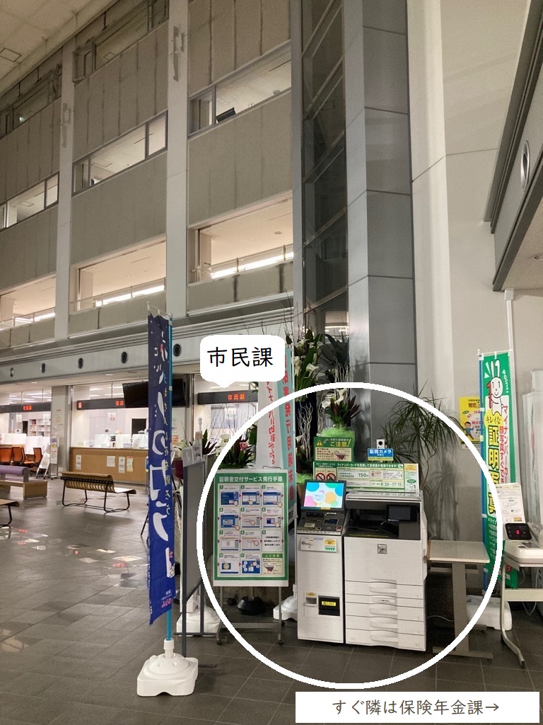 市役所でも『コンビニ交付』をご利用いただけます3
