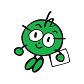 メガネを掛けているエコまるのイラスト