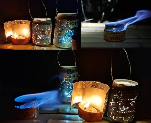 空き缶でランタン作り