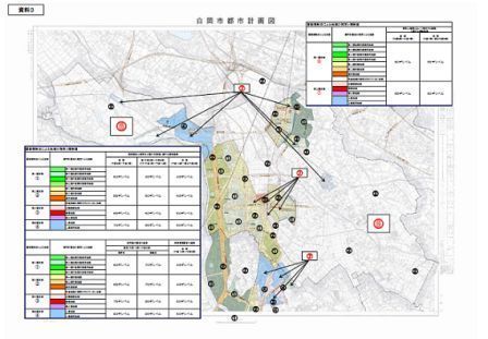 白岡市内の地域区分の図