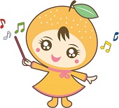 指揮棒をふっているなしりんのイラスト