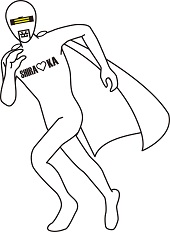 走りだしそうなシラオ仮面のイラスト