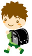ランドセルを背負っている男の子のイラスト
