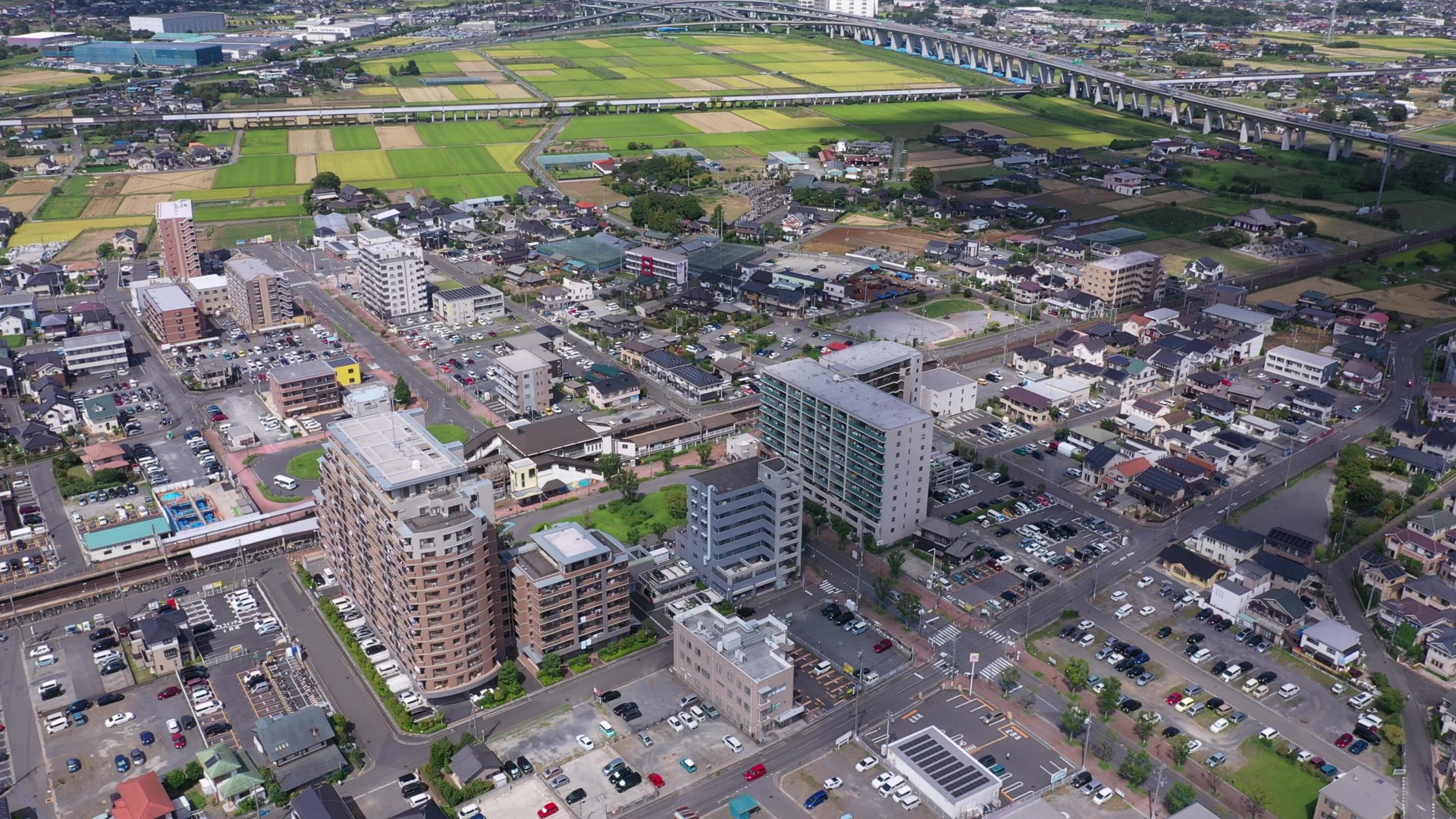新白岡駅付近の空撮写真です
