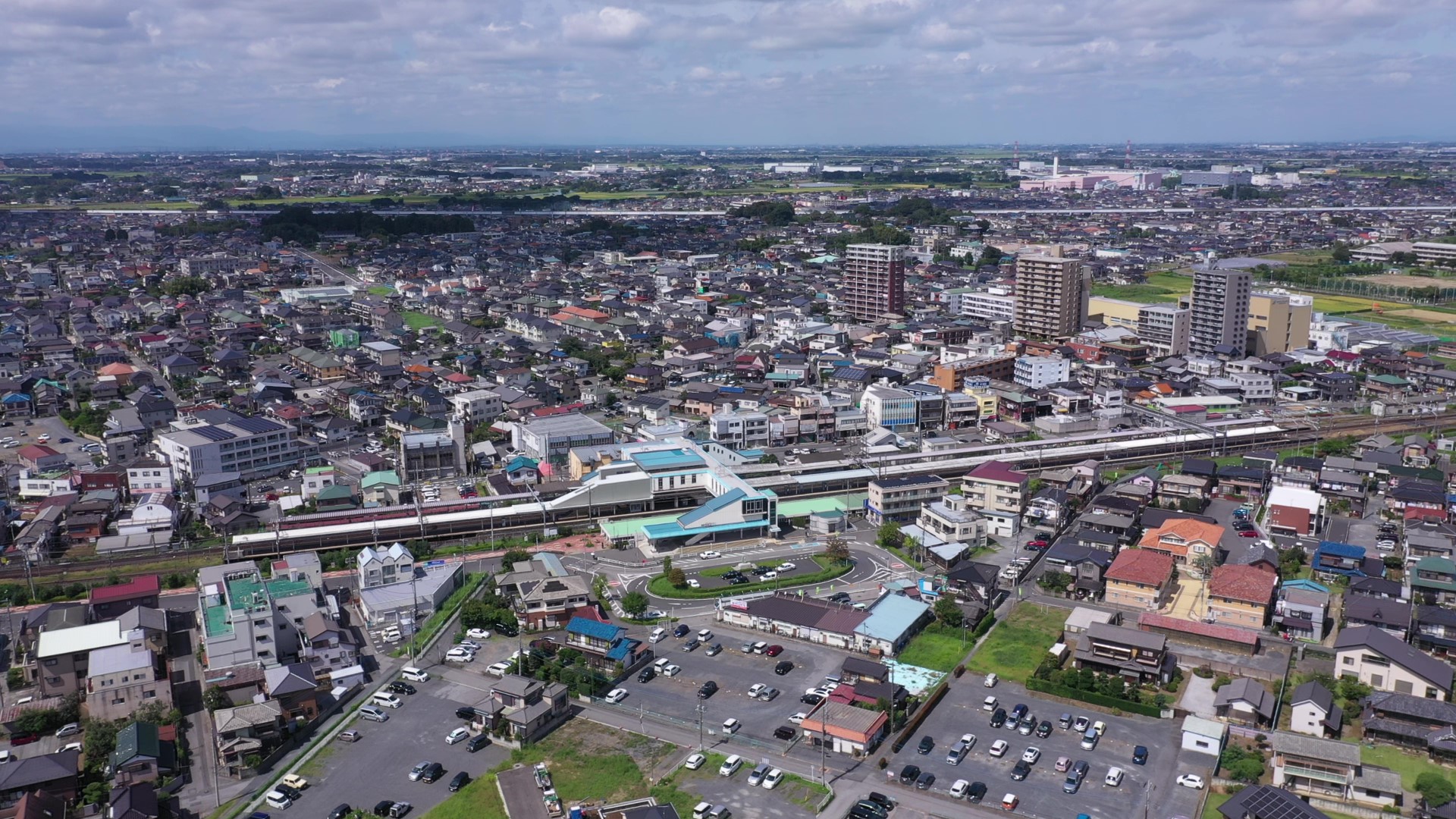 白岡駅付近の空撮写真です