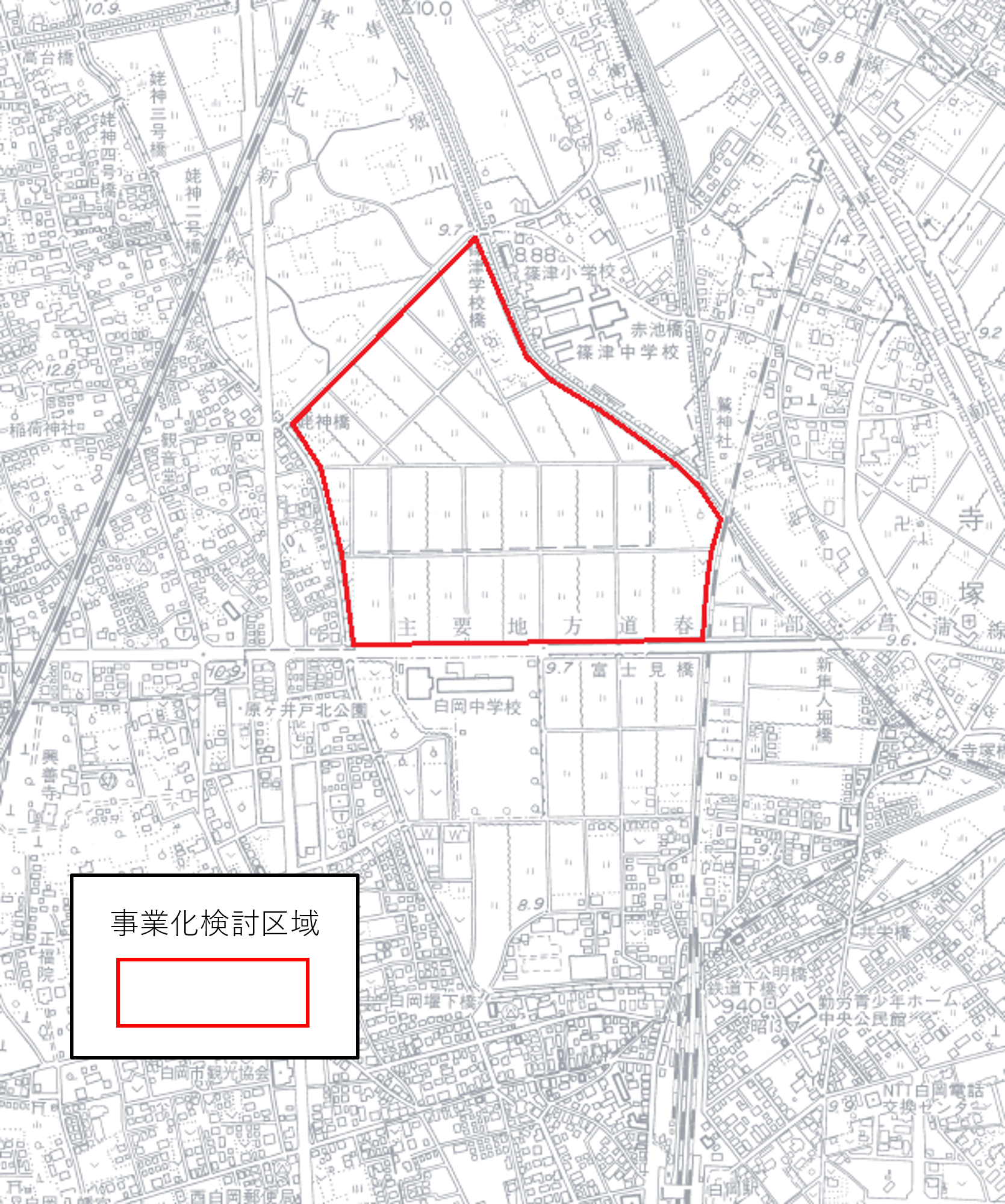 事業化検討区域の図