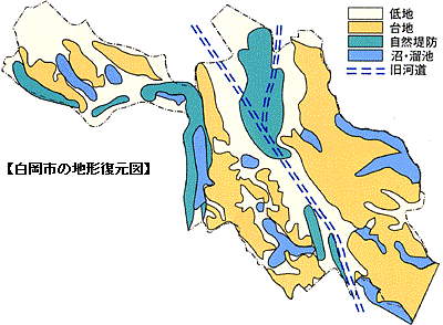 白岡市の地形復元図
