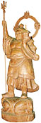 真っ白な背景に、四天王（興善寺蔵）の銅像が写っている写真